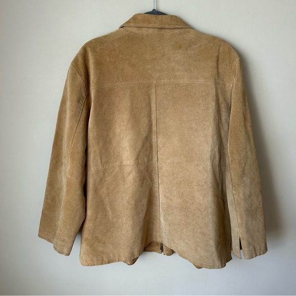 Vintage Terry Lewis Tan Beige Leather Suede Full Zip Jacket Men’s Size 2X - Picture 4 of 6